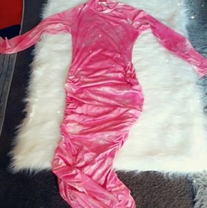 Long sleeve pink stack dress